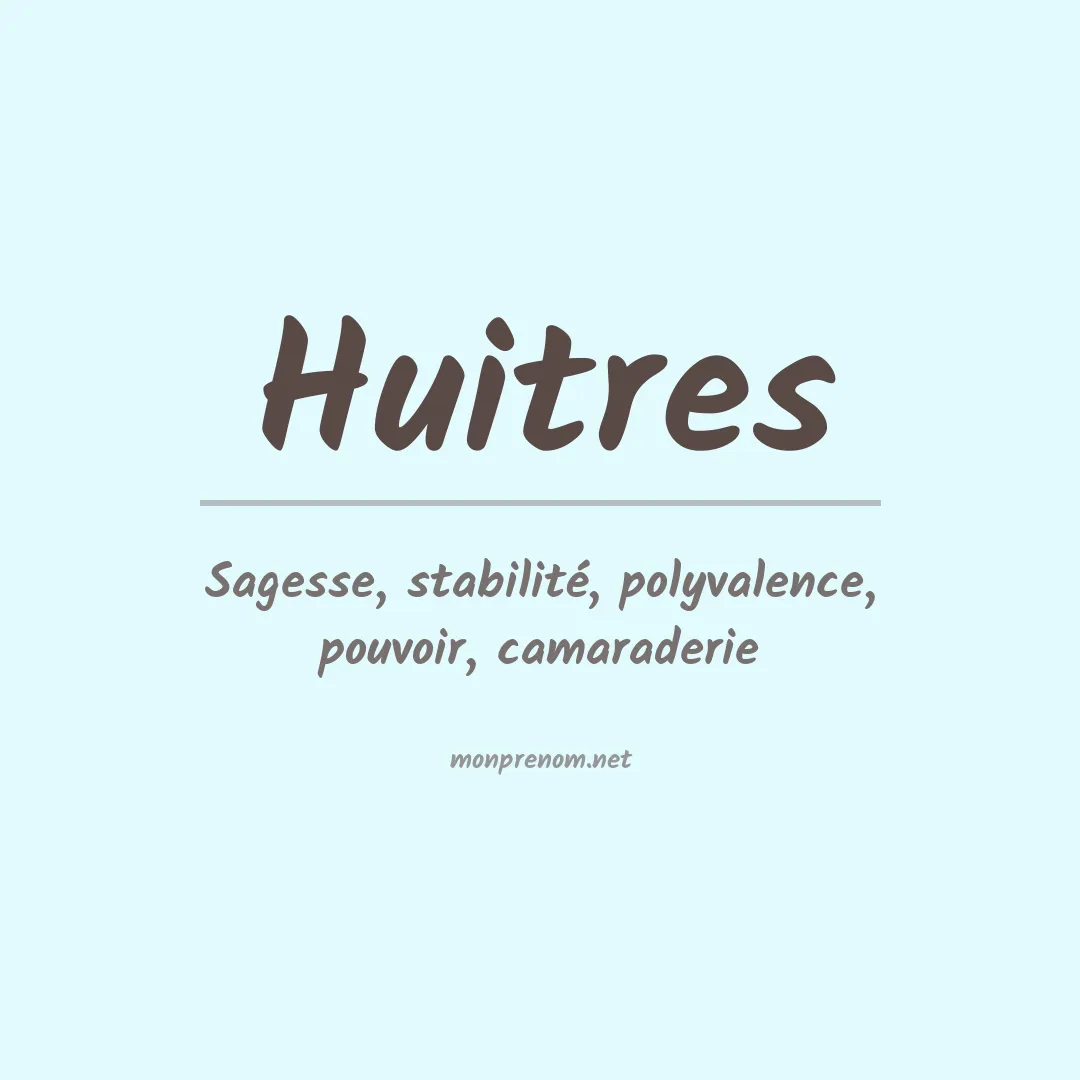 Signification du prénom Huitres