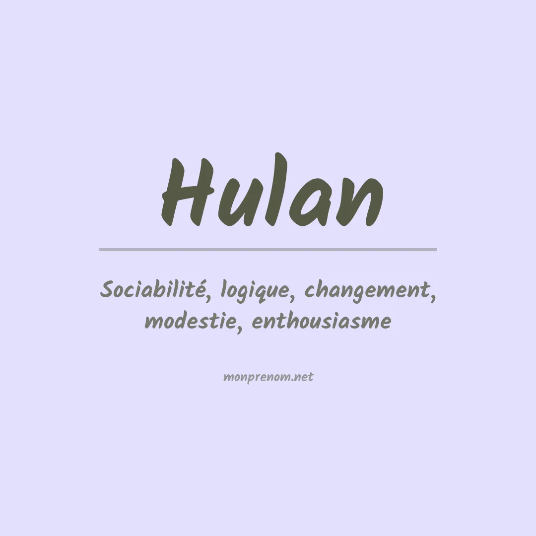 Prénom Hulan