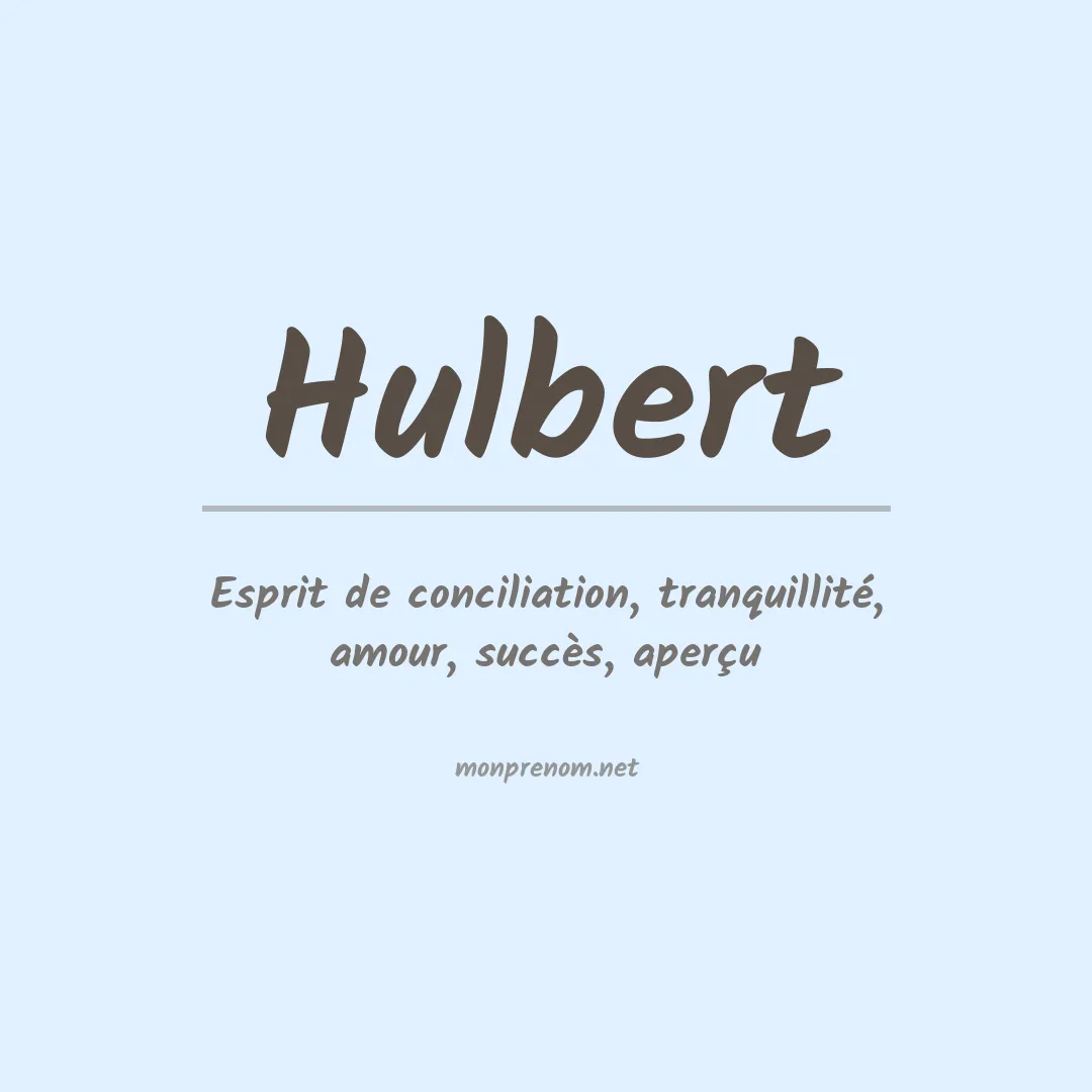 Prénom Hulbert