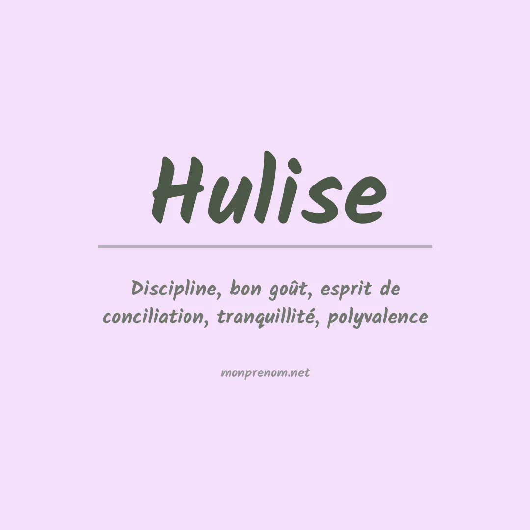 Signification du prénom Hulise