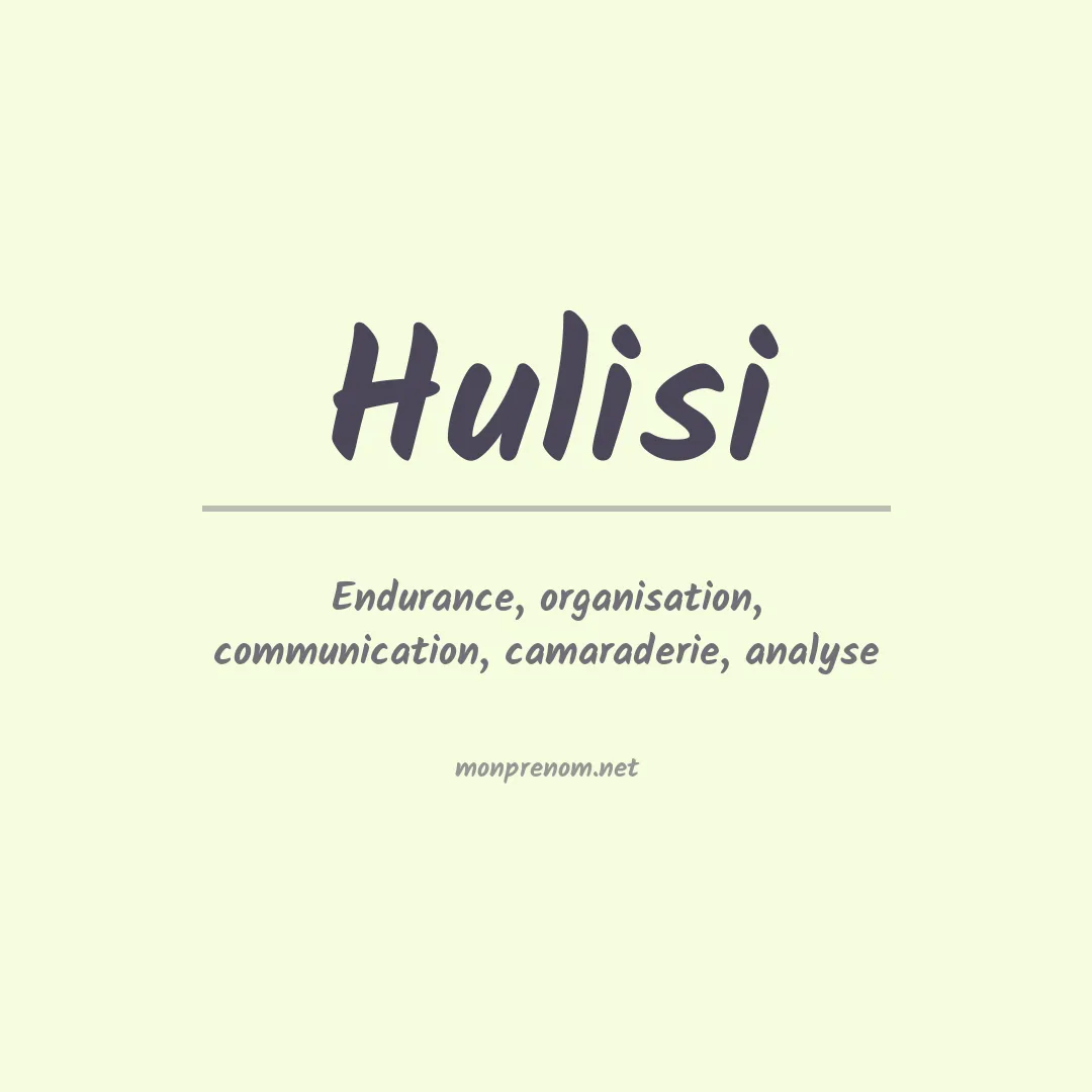 Prénom Hulisi