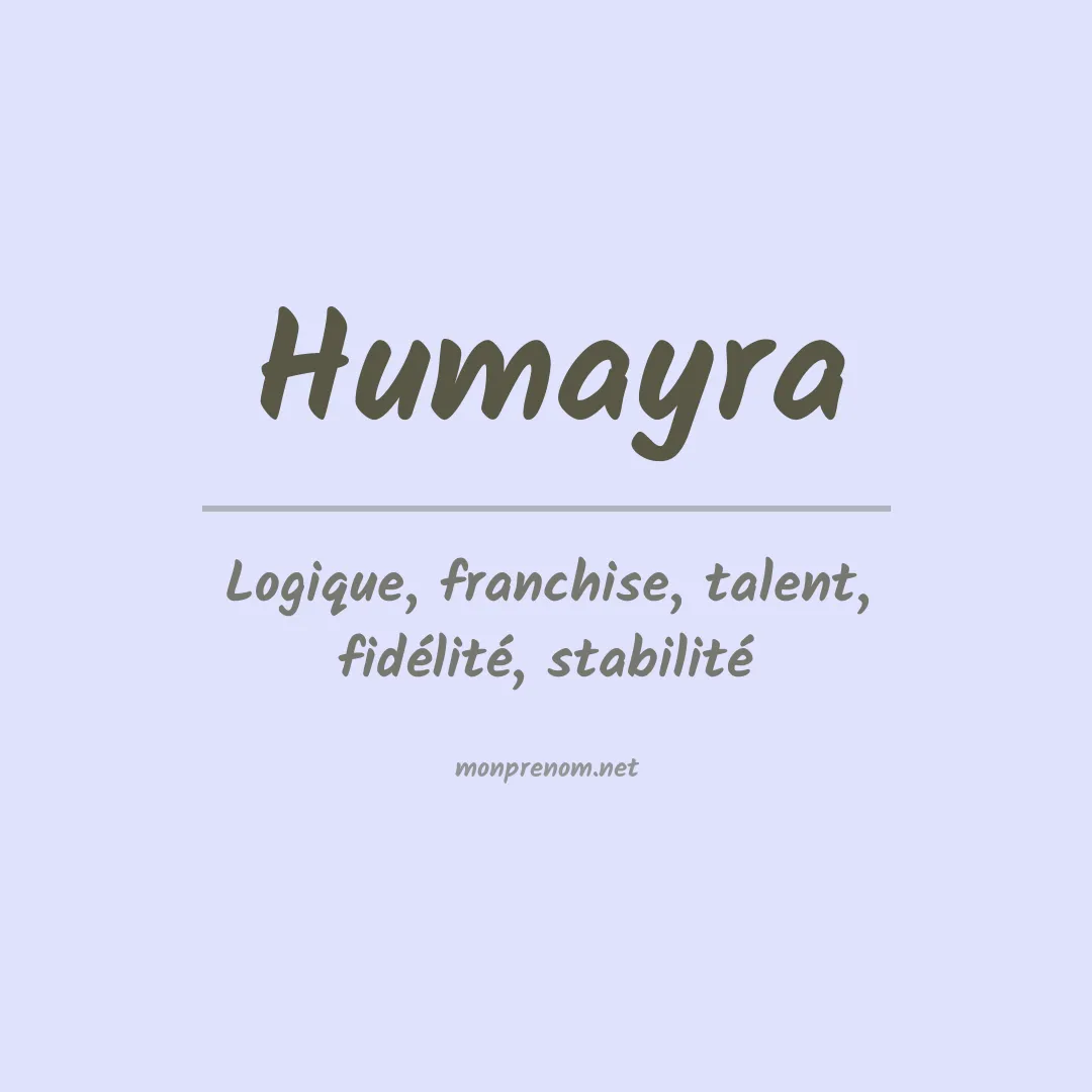 Signification du prénom Humayra