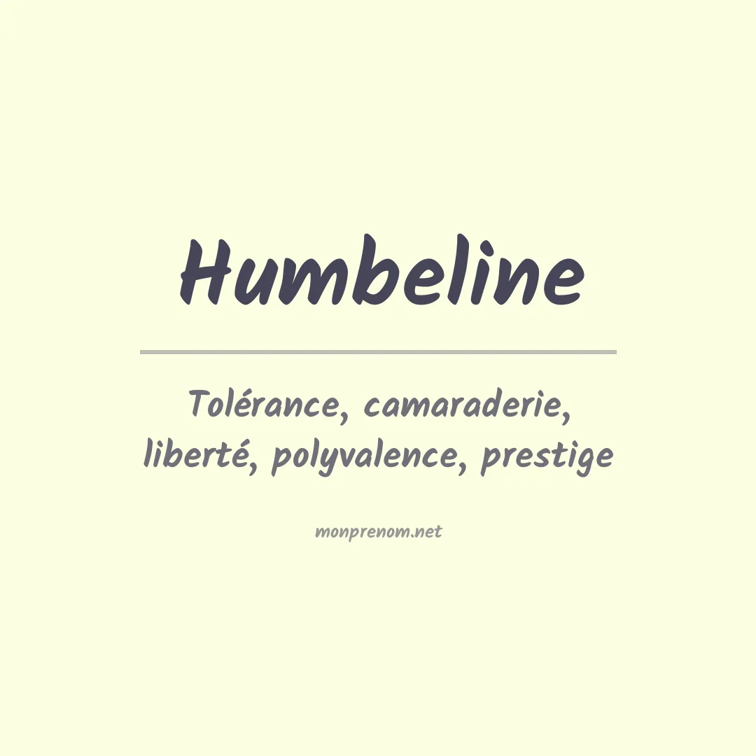 Signification du prénom Humbeline