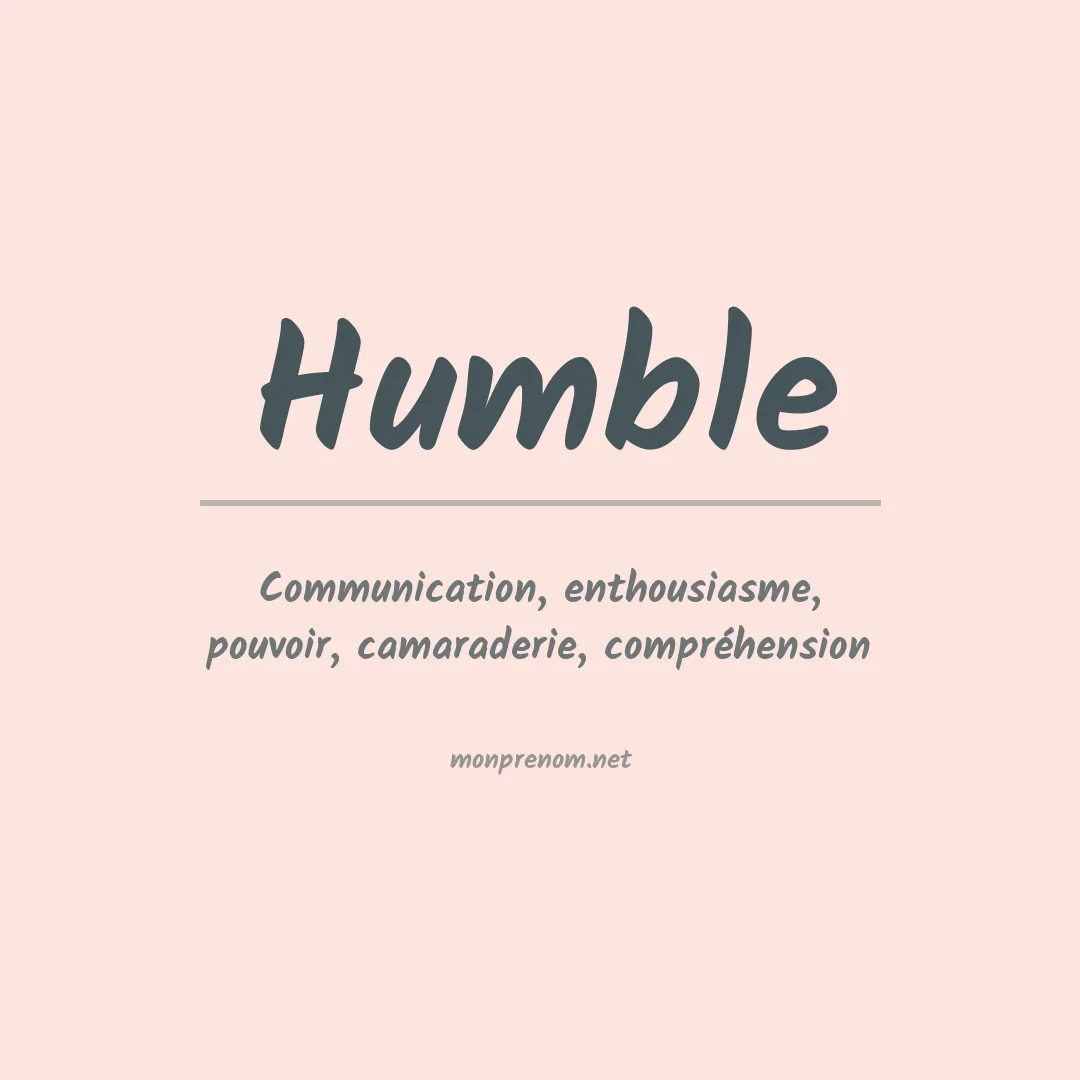 Prénom Humble