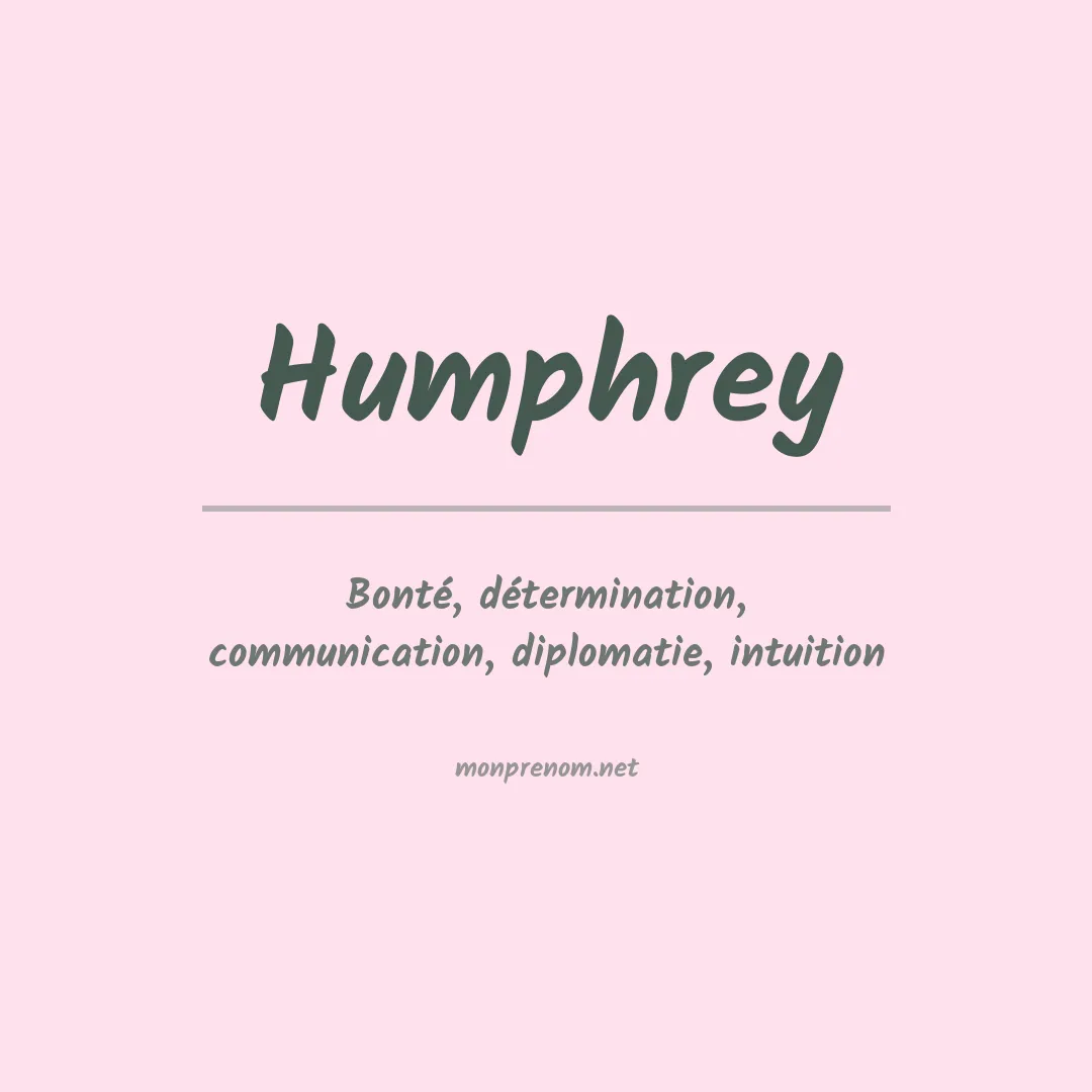 Signification du prénom Humphrey