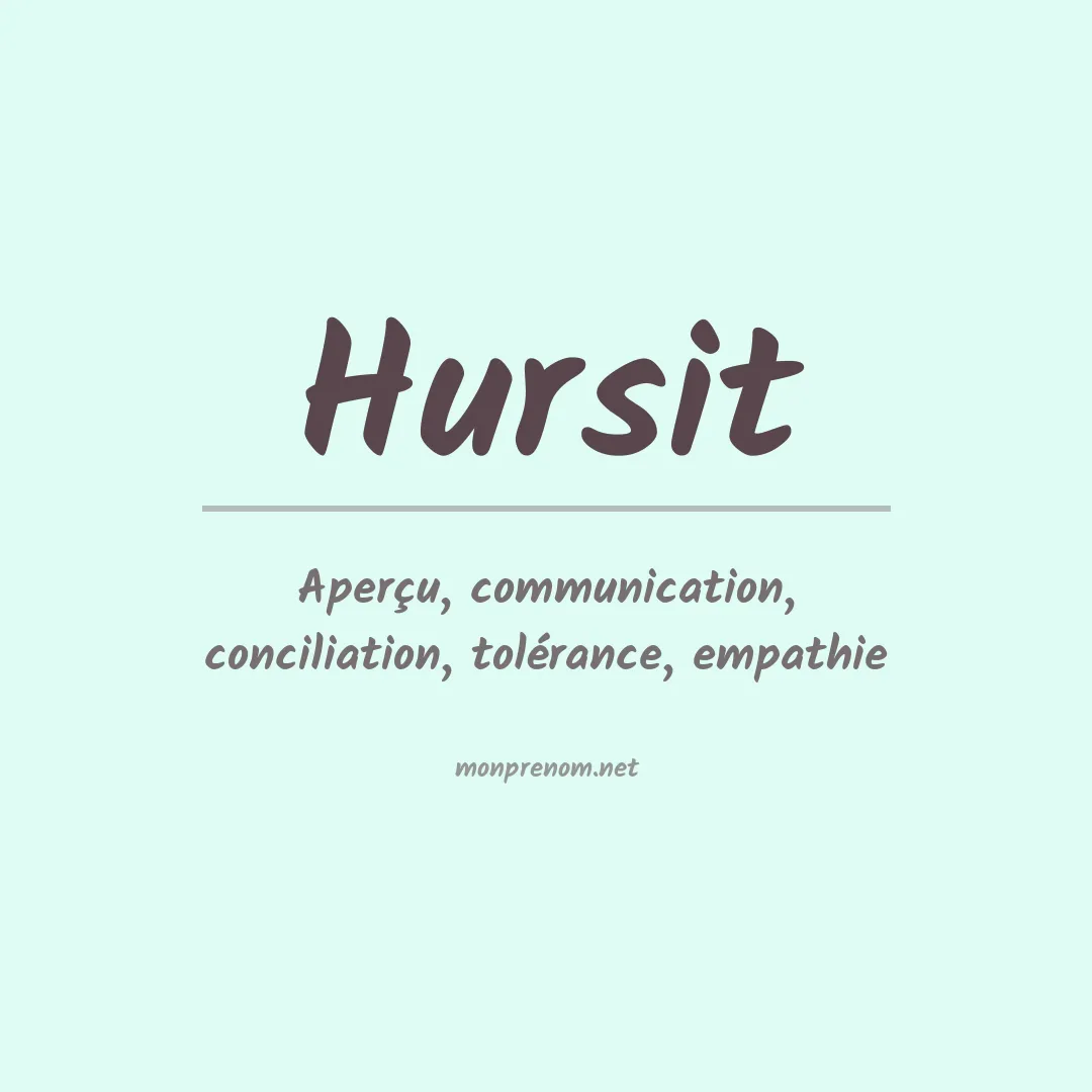 Prénom Hursit