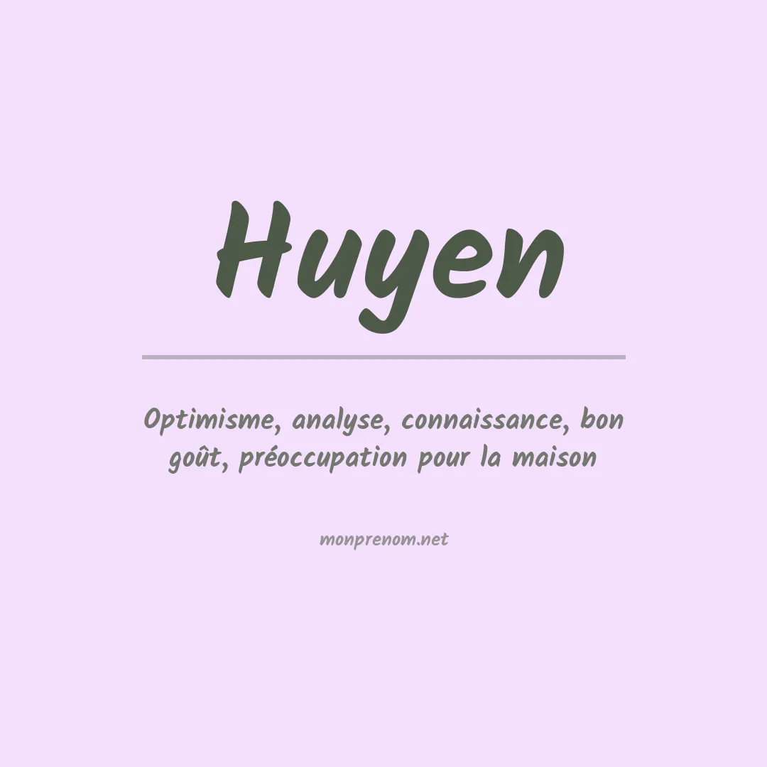 Signification du prénom Huyen