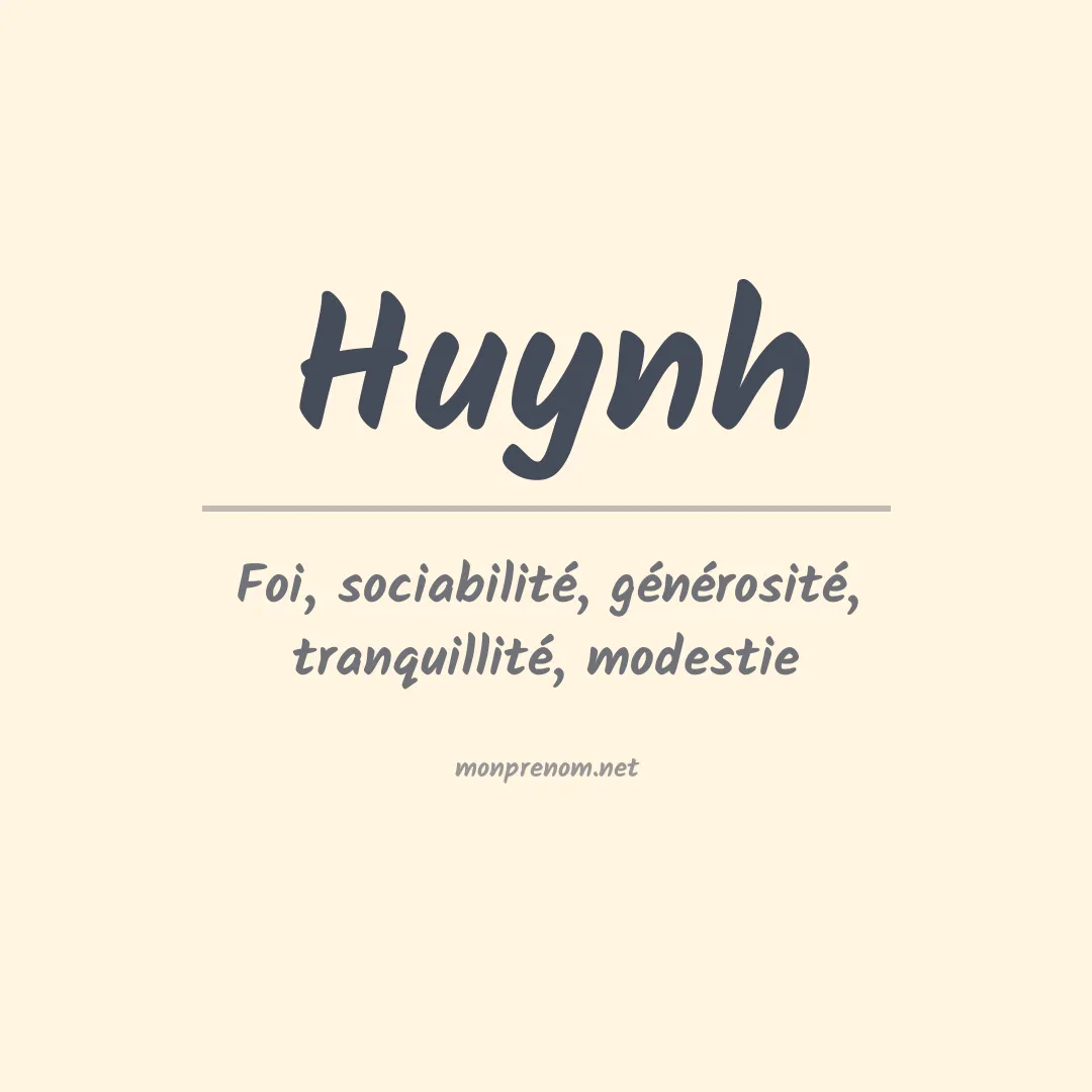 Signification du prénom Huynh