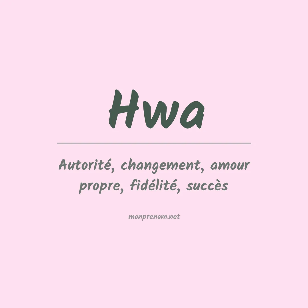 Prénom Hwa