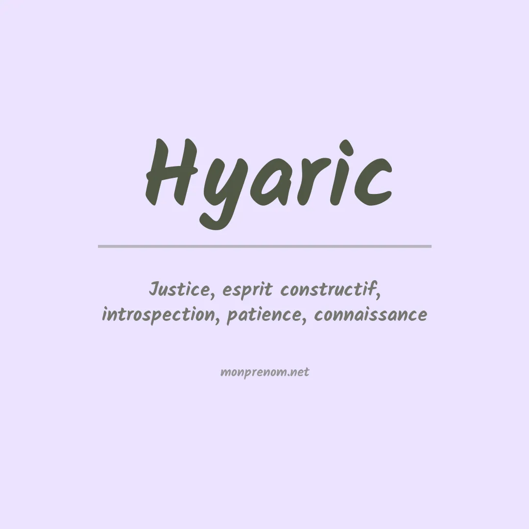 Signification du prénom Hyaric