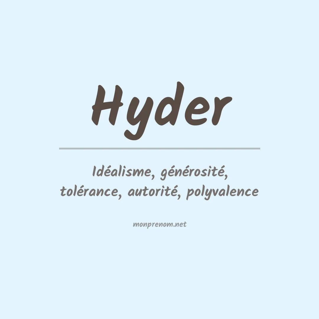 Prénom Hyder