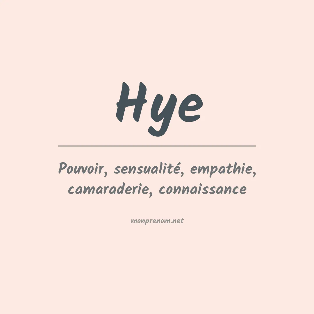 Prénom Hye