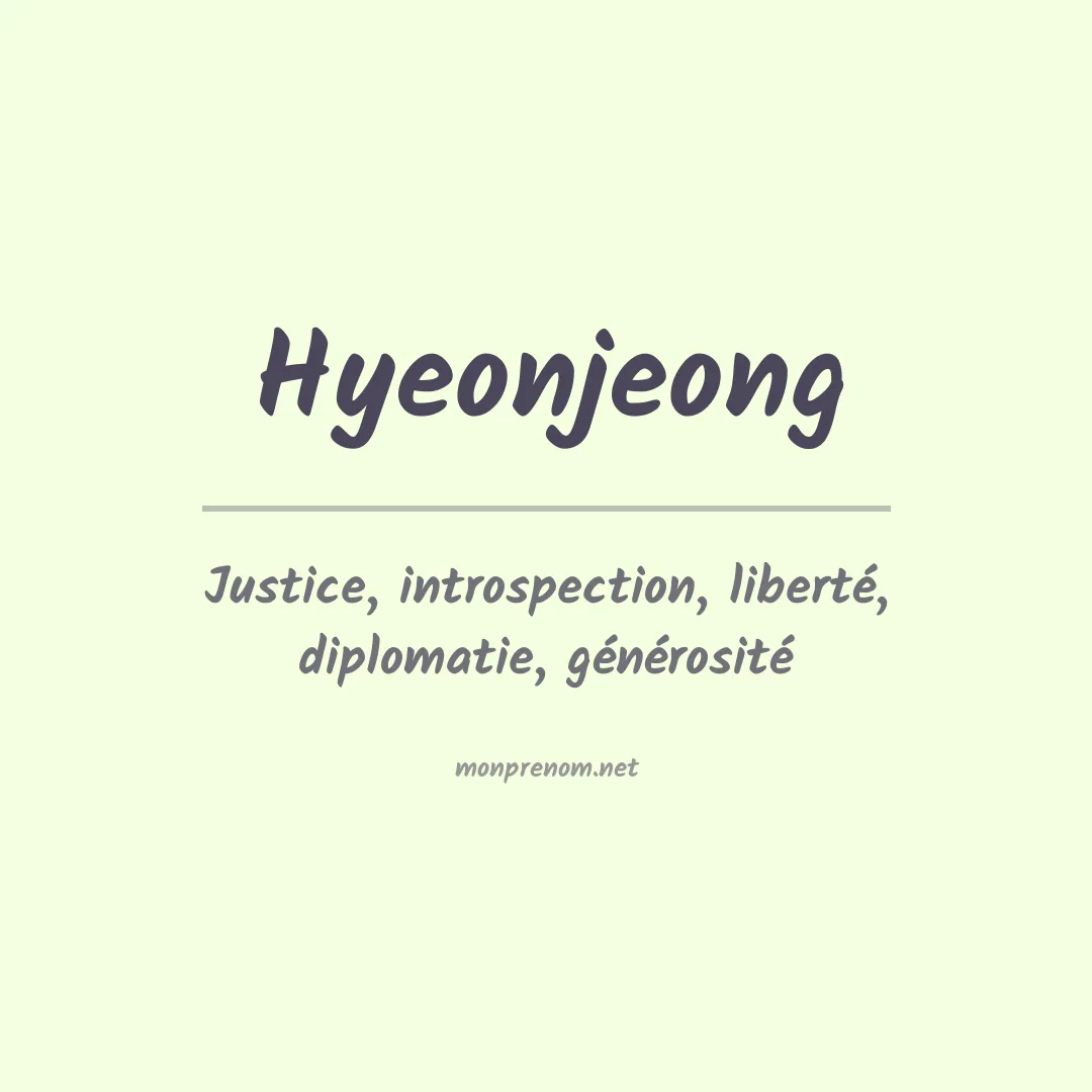 Signification du prénom Hyeonjeong