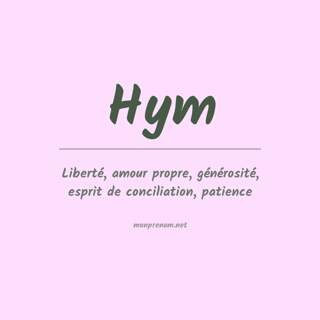 Signification du prénom Hym
