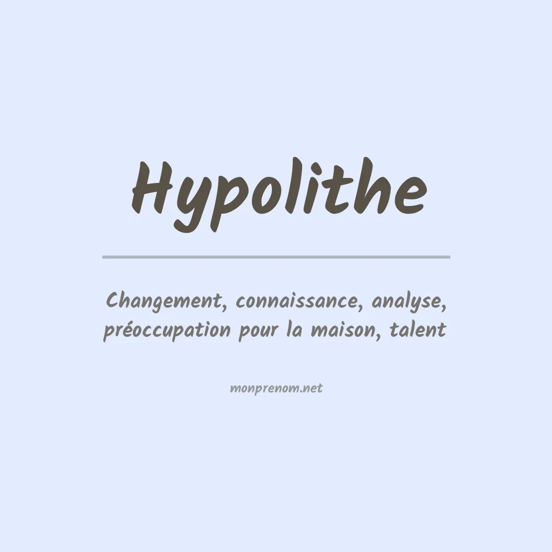 Prénom Hypolithe