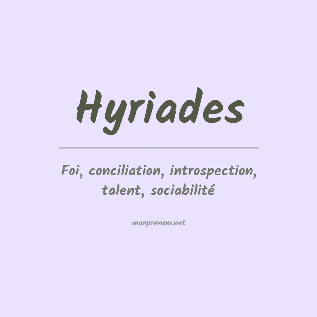 Signification du prénom Hyriades