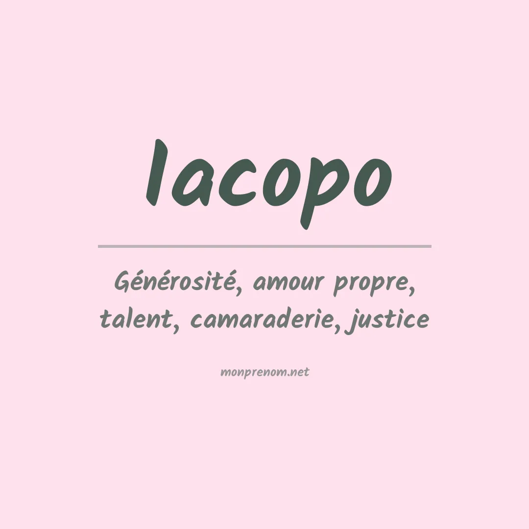 Signification du prénom Iacopo