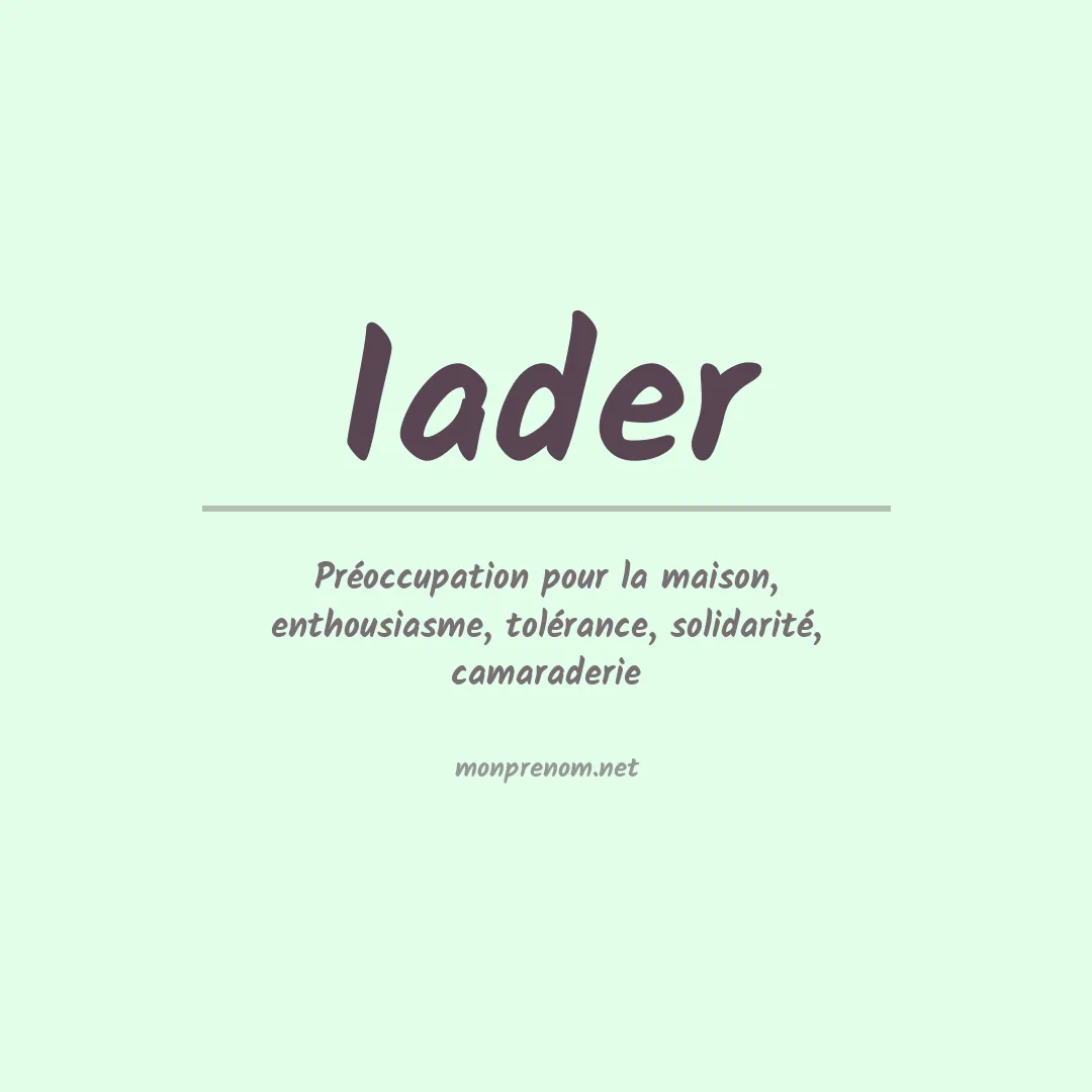 Prénom Iader