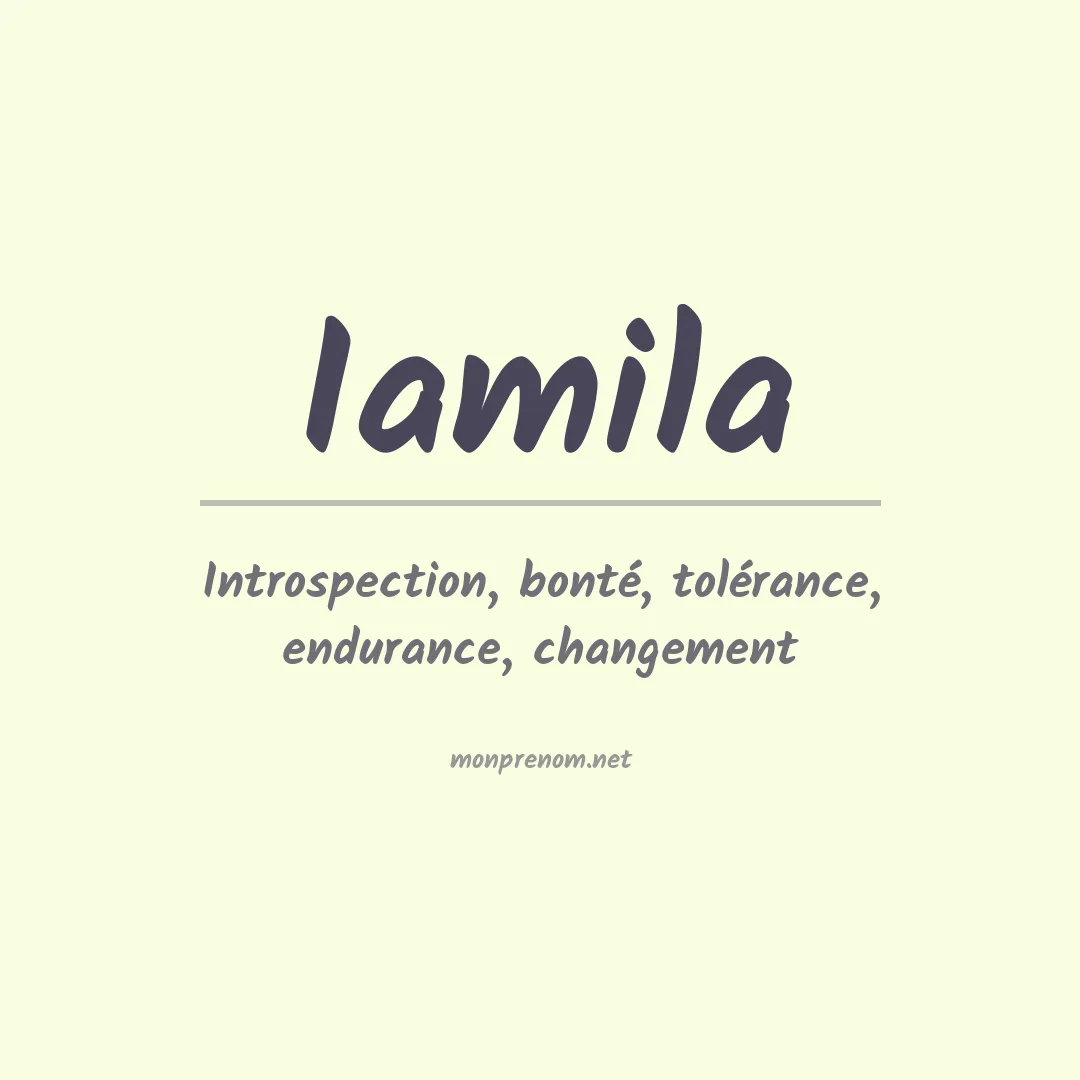 Signification du prénom Iamila