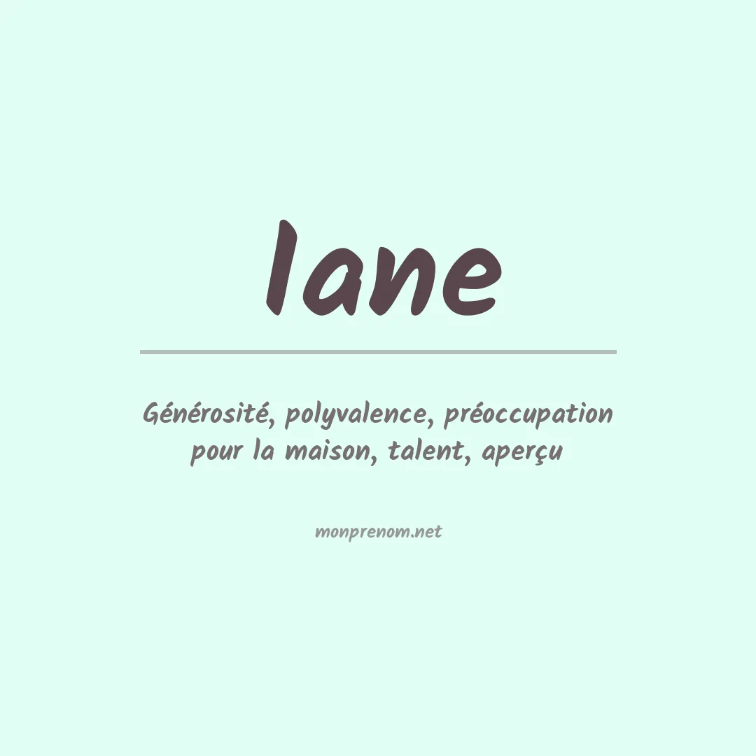 Prénom Iane