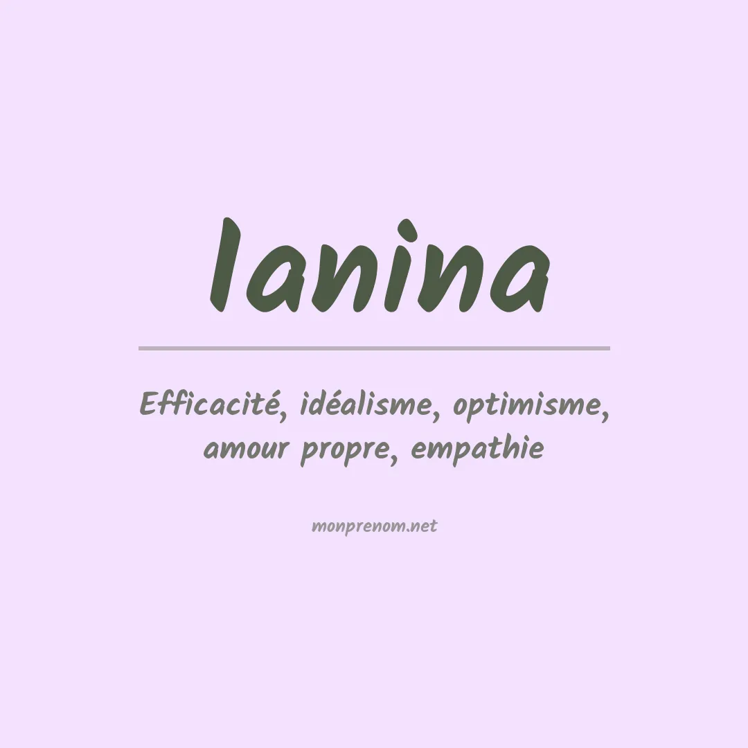 Signification du prénom Ianina