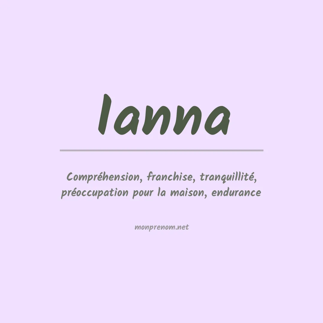 Prénom Ianna