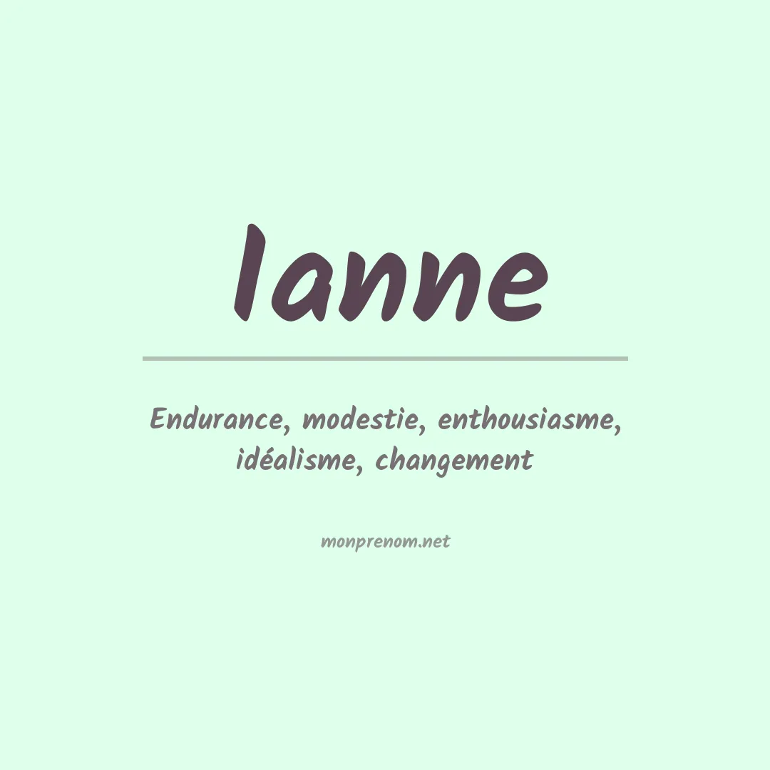 Prénom Ianne