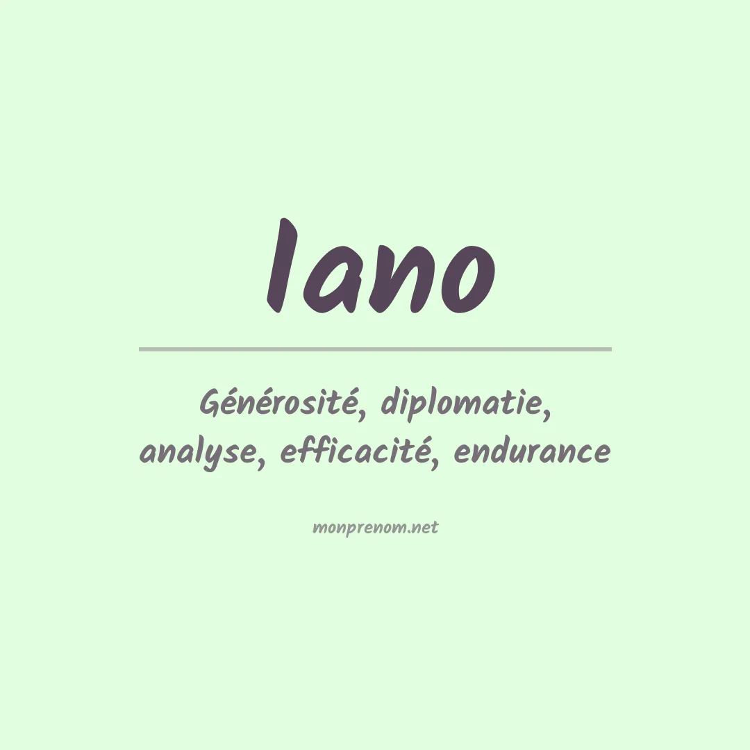 Prénom Iano