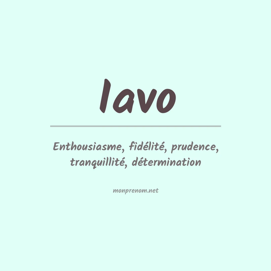 Signification du prénom Iavo