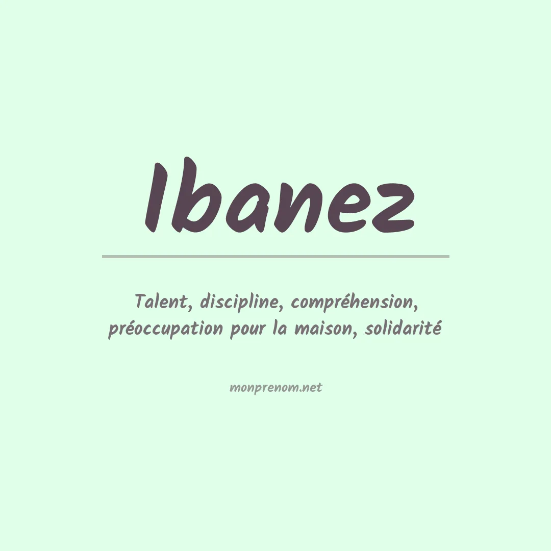 Prénom Ibanez