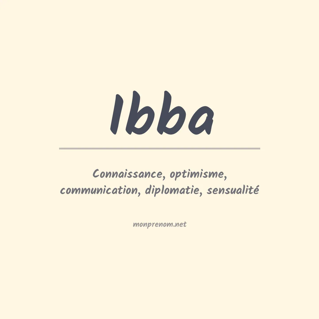 Signification du prénom Ibba