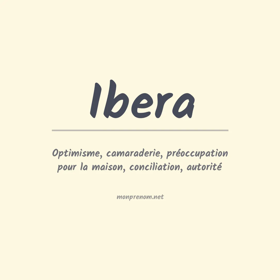 Signification du prénom Ibera