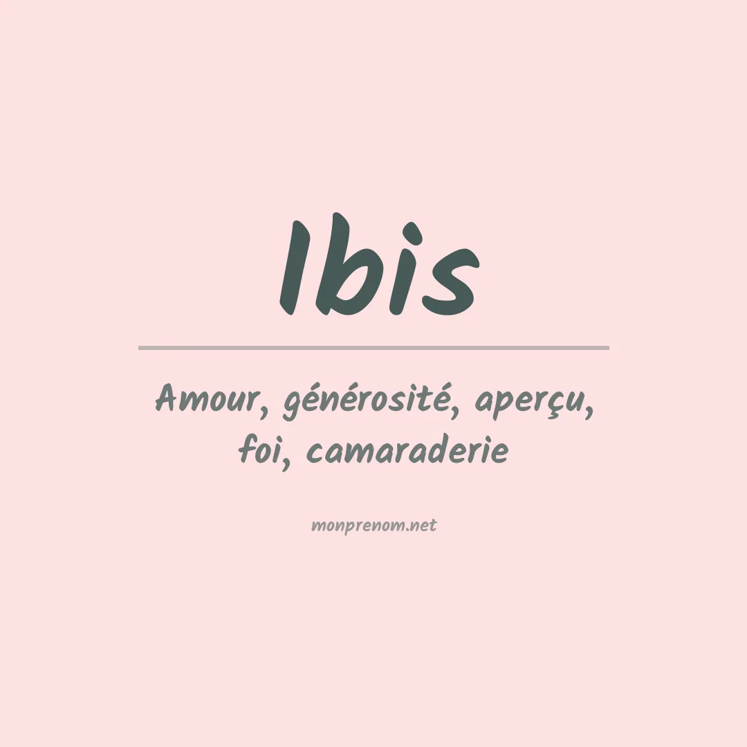 Signification du prénom Ibis