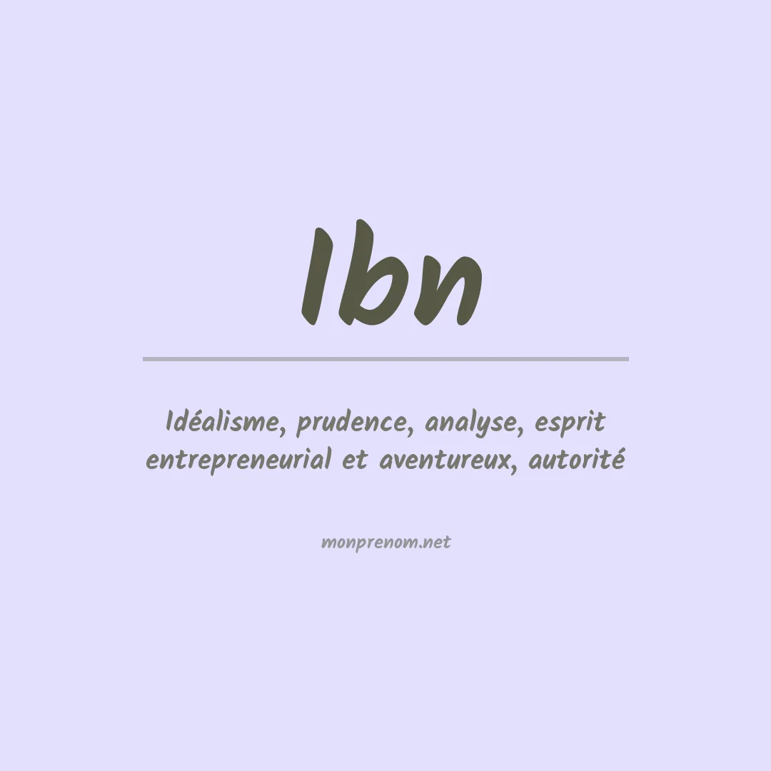Signification du prénom Ibn