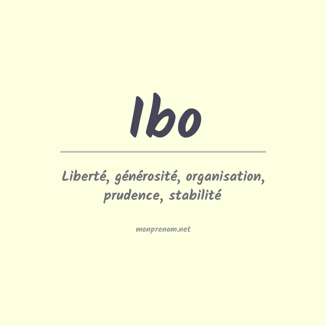 Prénom Ibo