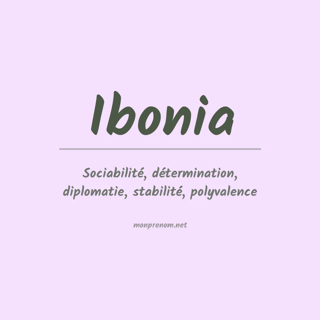 Signification du prénom Ibonia