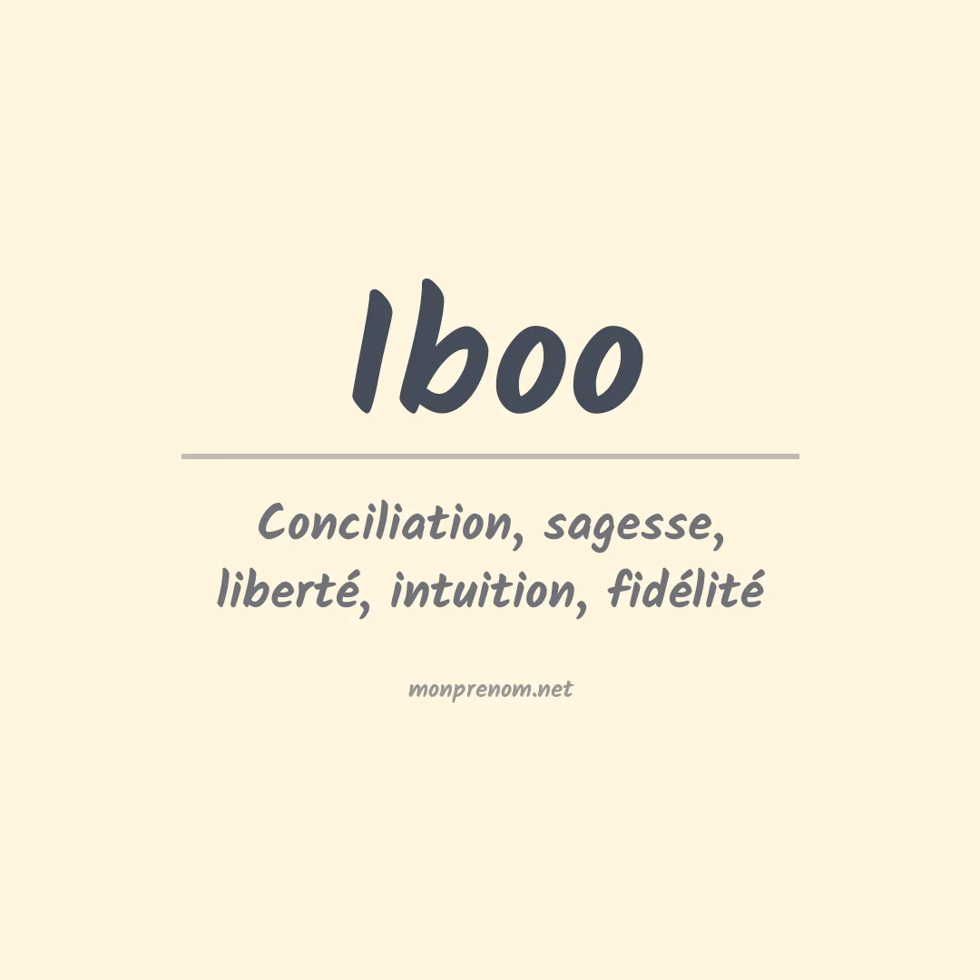 Signification du prénom Iboo