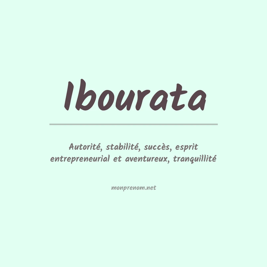 Prénom Ibourata