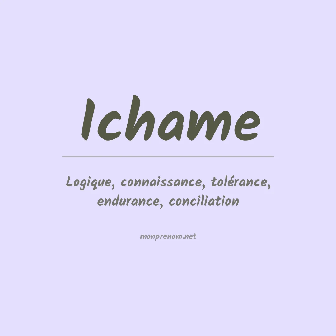 Prénom Ichame