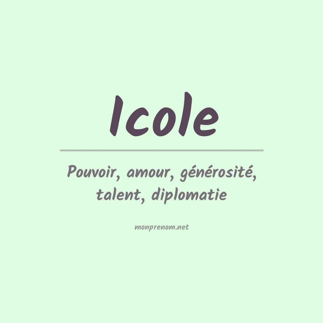 Signification du prénom Icole