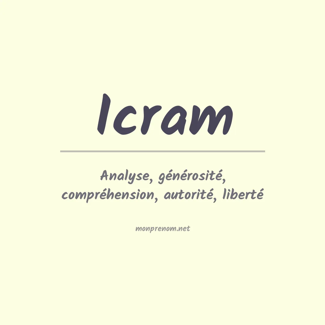 Signification du prénom Icram