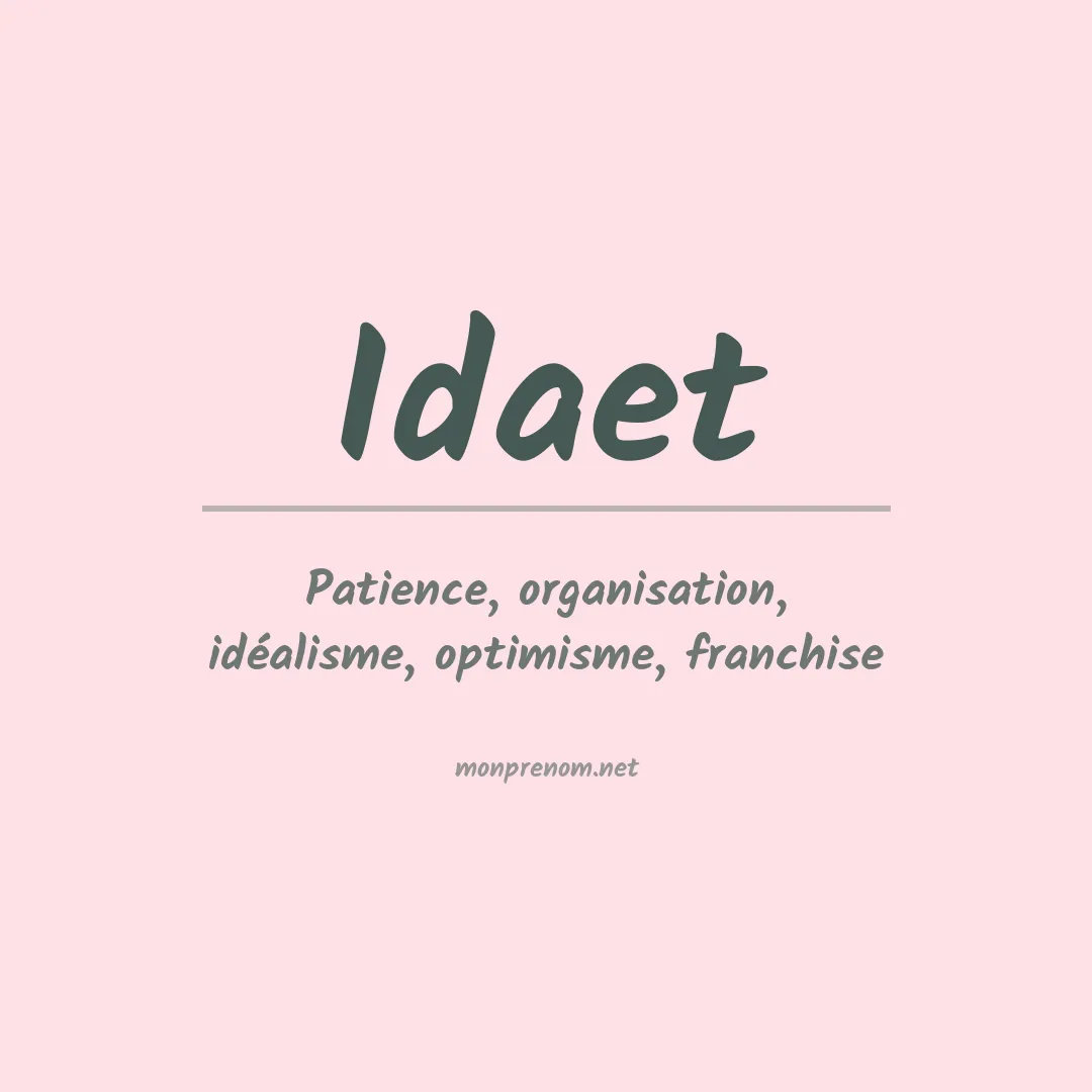 Signification du prénom Idaet