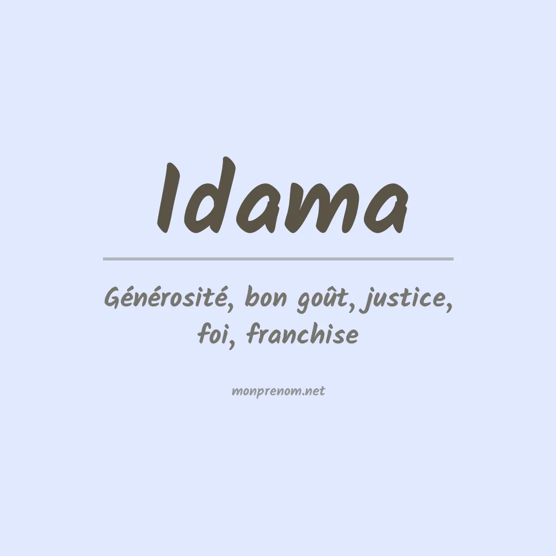 Signification du prénom Idama