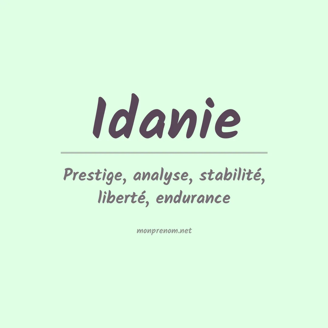 Prénom Idanie