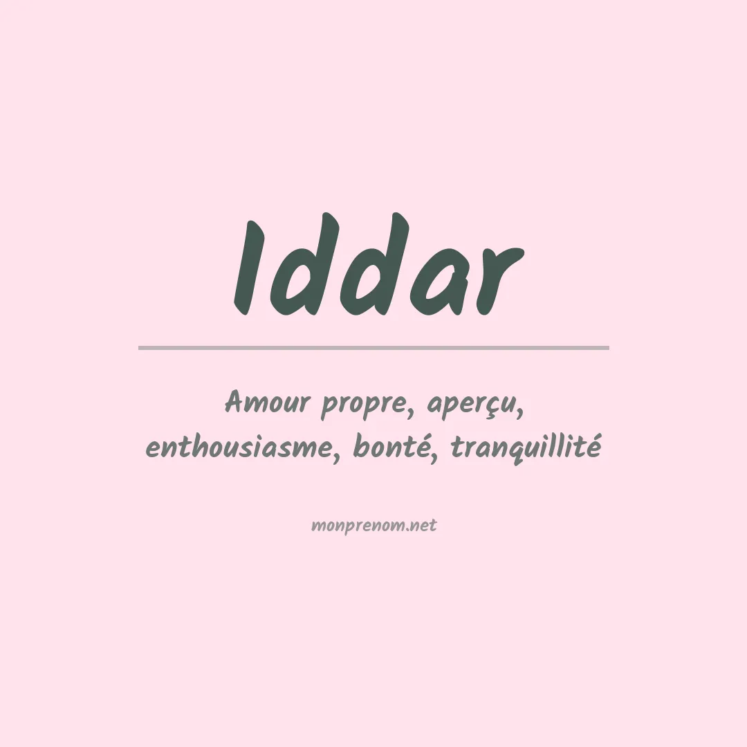Signification du prénom Iddar
