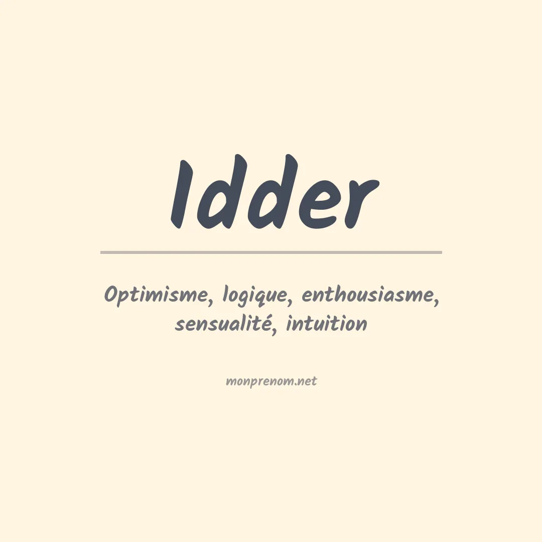 Signification du prénom Idder