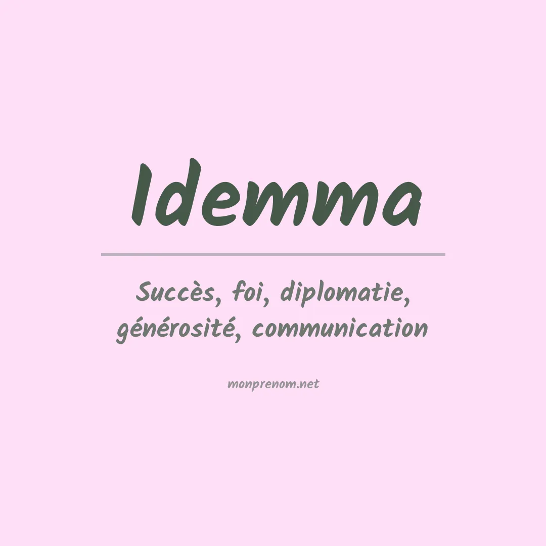 Signification du prénom Idemma