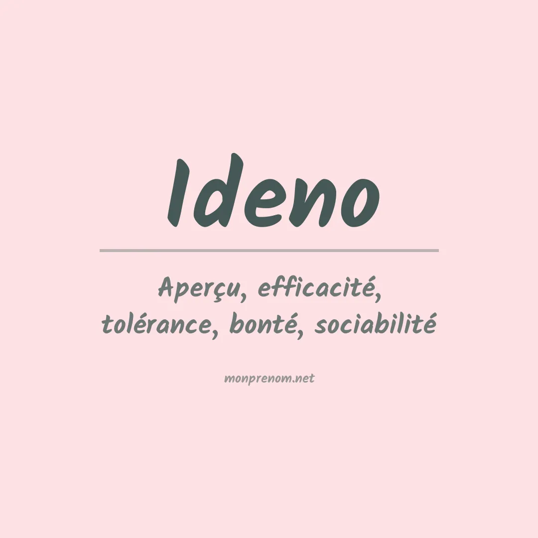 Signification du prénom Ideno