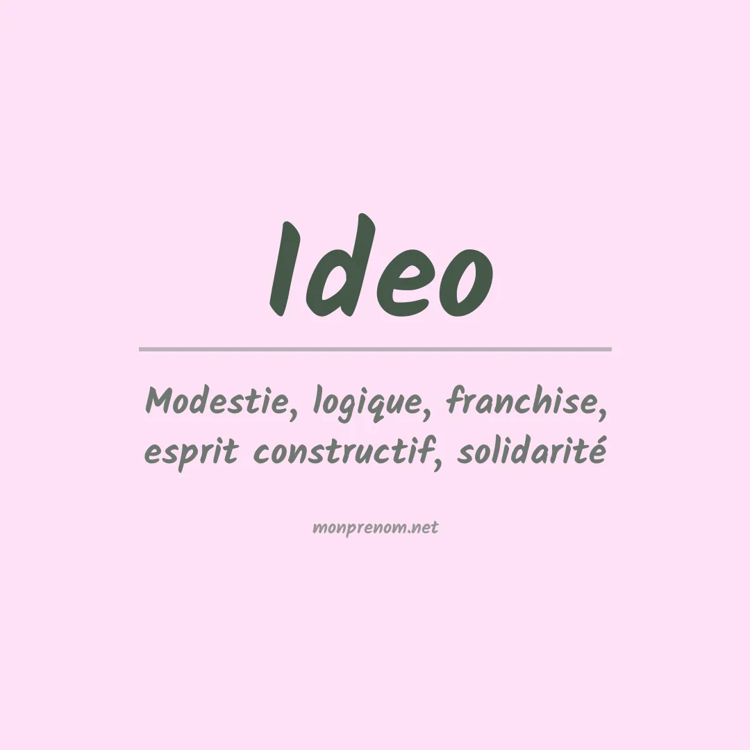 Signification du prénom Ideo