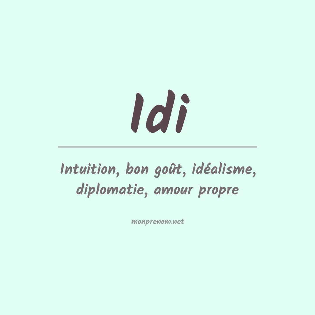 Prénom Idi
